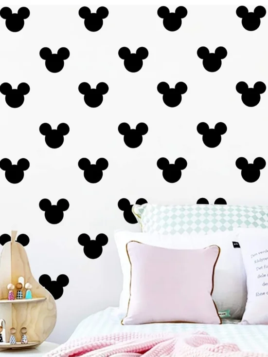 🍎New 90 Mickey Mouse Head Silhouette Wall Decals Vinyl Stickers - Picture 6 of 6